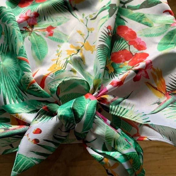 NWT Worthington Maya Floral Ruffle Sleeve Blouse Tropical Size XXL - Picture 3 of 7